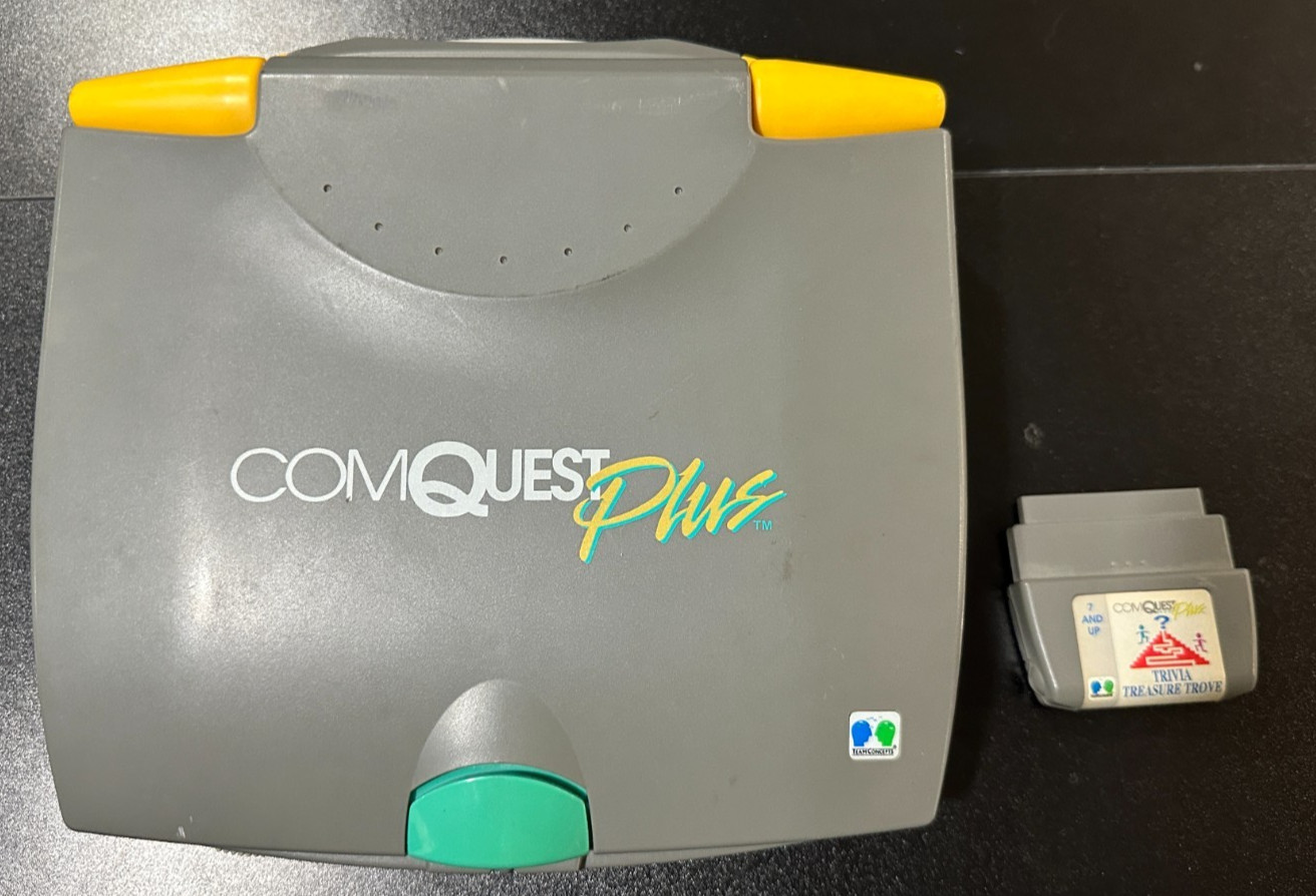 Vintage ComQuest Plus Computer Laptop and Cartridge for Parts