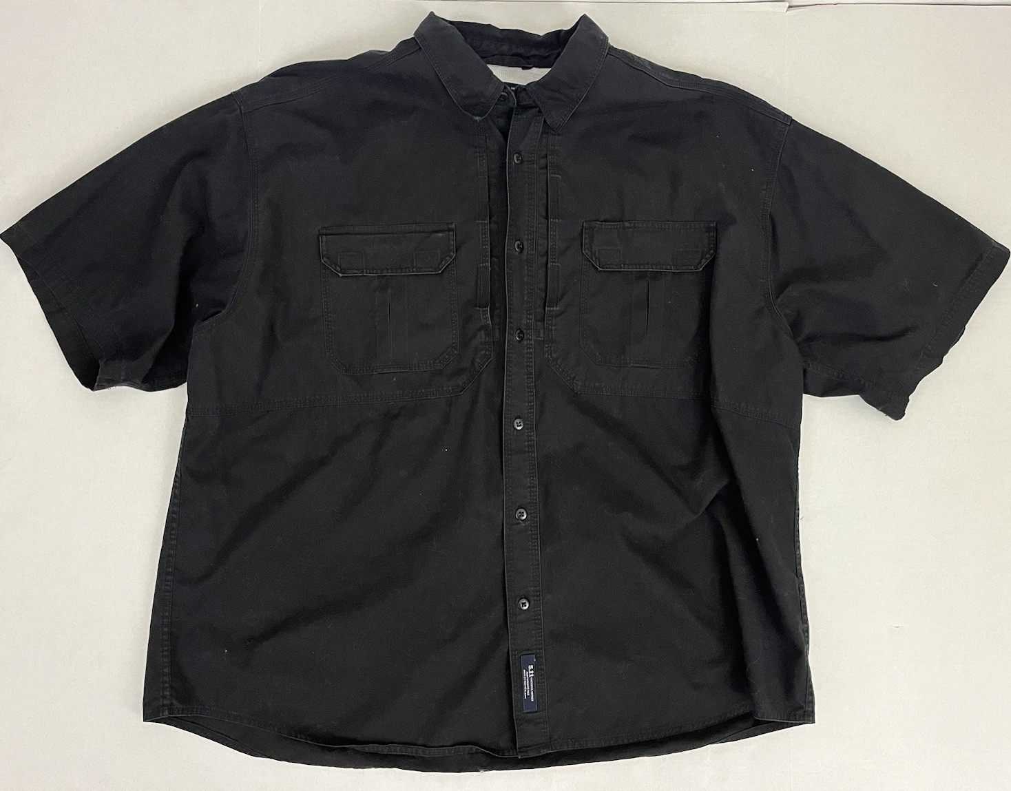5.11 Tactical Series Men's XXXL Short Sleeve Shirt 100% Cotton Black 71152