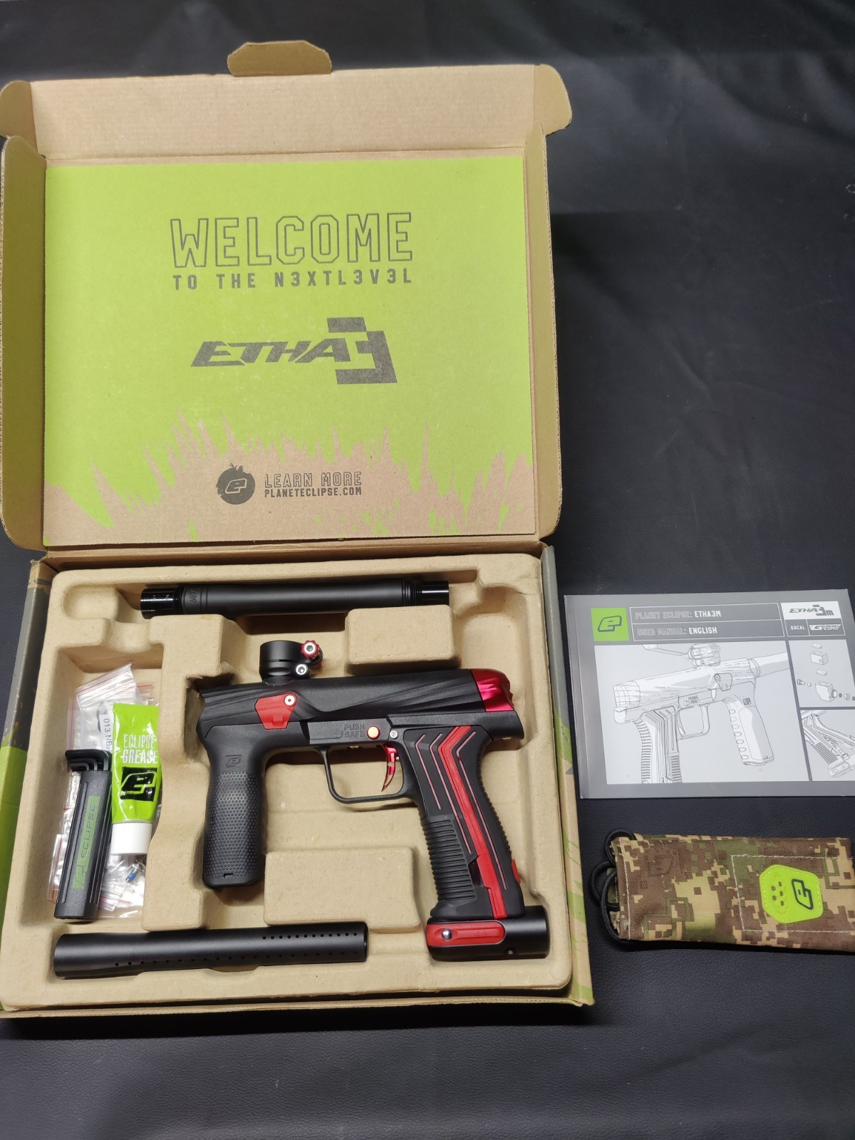 PLANET ECLIPSE Etha3M Black Mechanical Paintball Marker With Extras