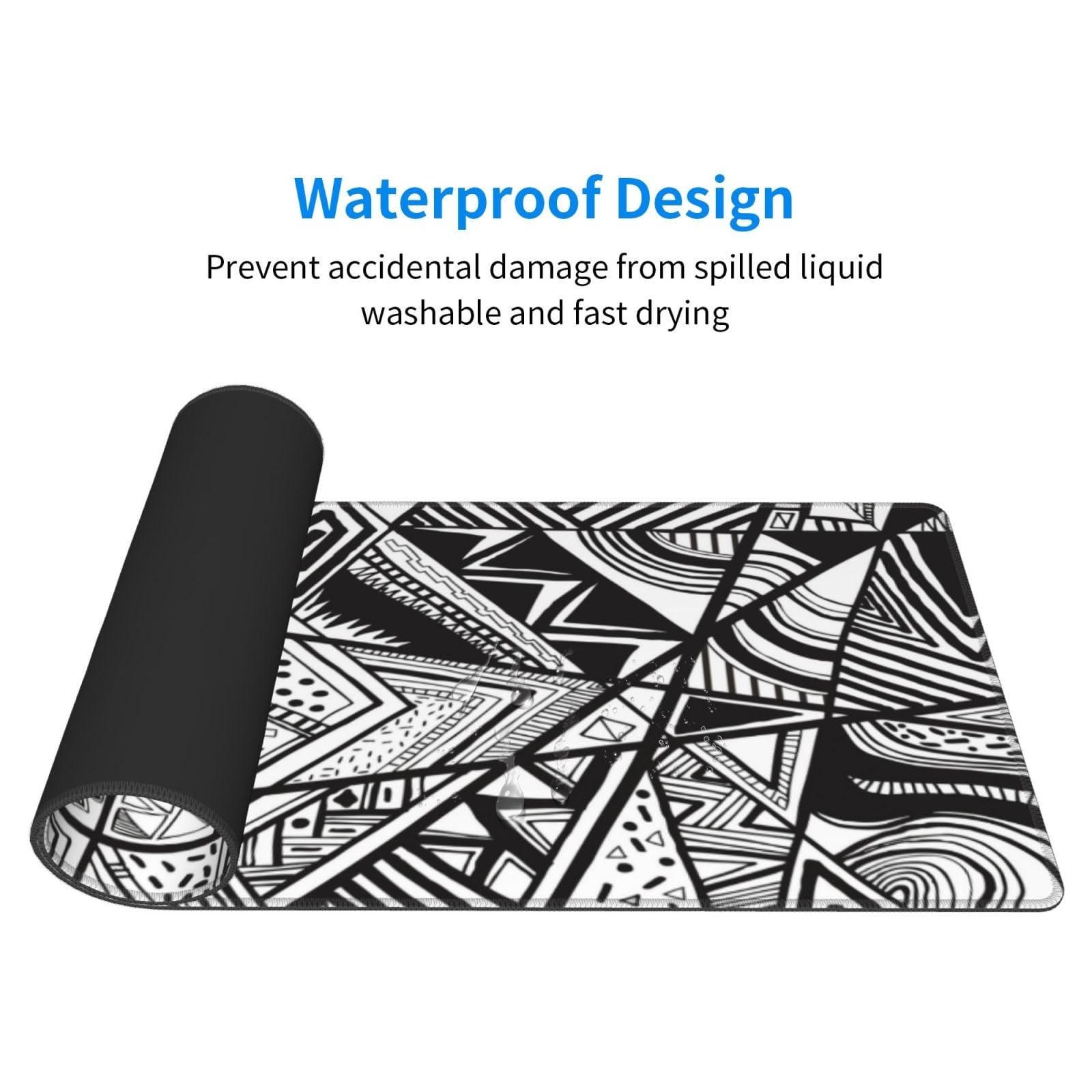 Gaming Mouse Pad, Large Non-Slip Rubber Base Mousepad, Keyboard Mouse Mat, De...