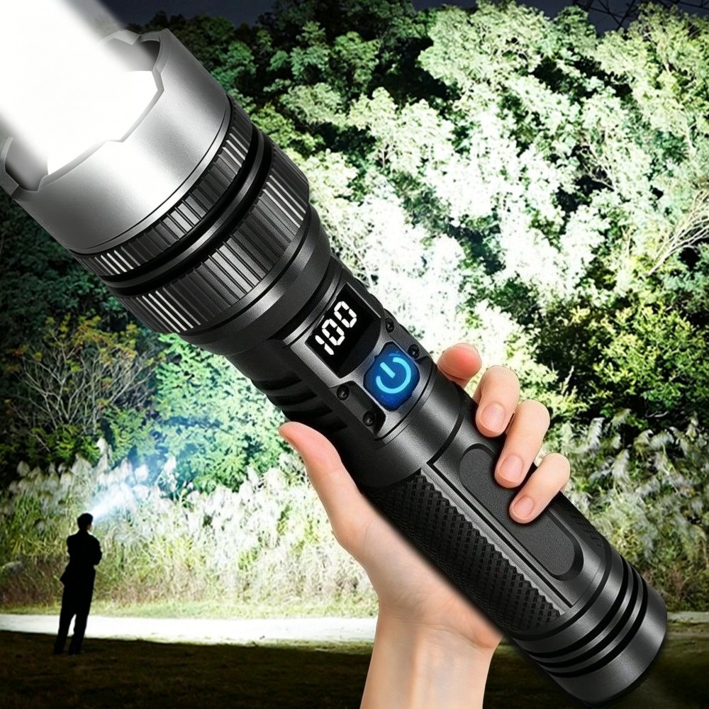99000000 Lumen Super Bright LED Tactical Flashlight Rechargeable LED Work Lights