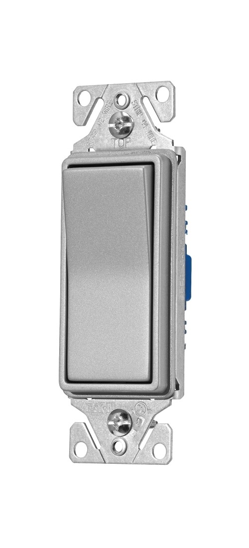 7500 Rocker Switch, 15 A, 120/277 V, SPST, Thermoplastic Housing Material Silver