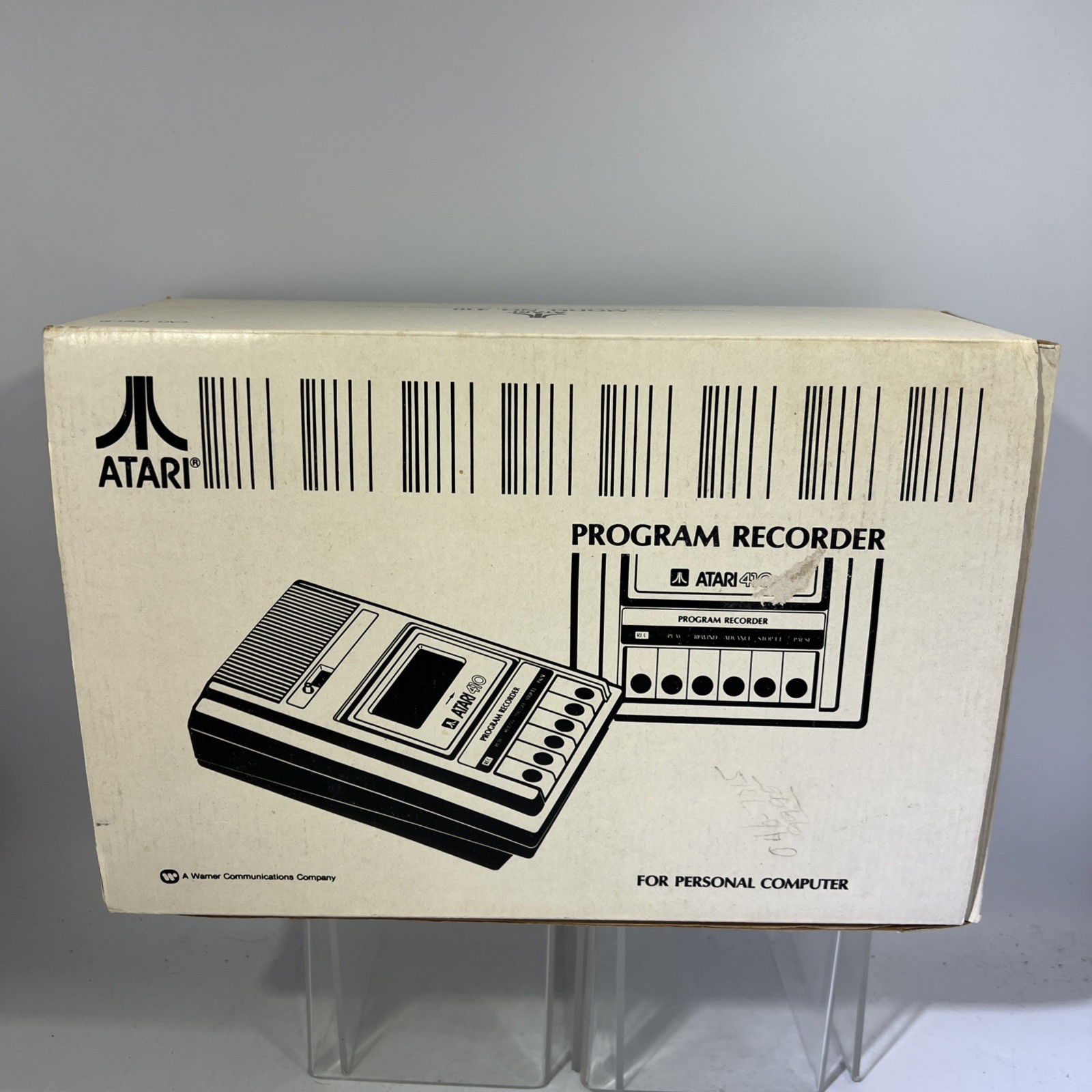 Atari 410 Program Recorder Cassette Player Vintage W/Box & Manual #ML