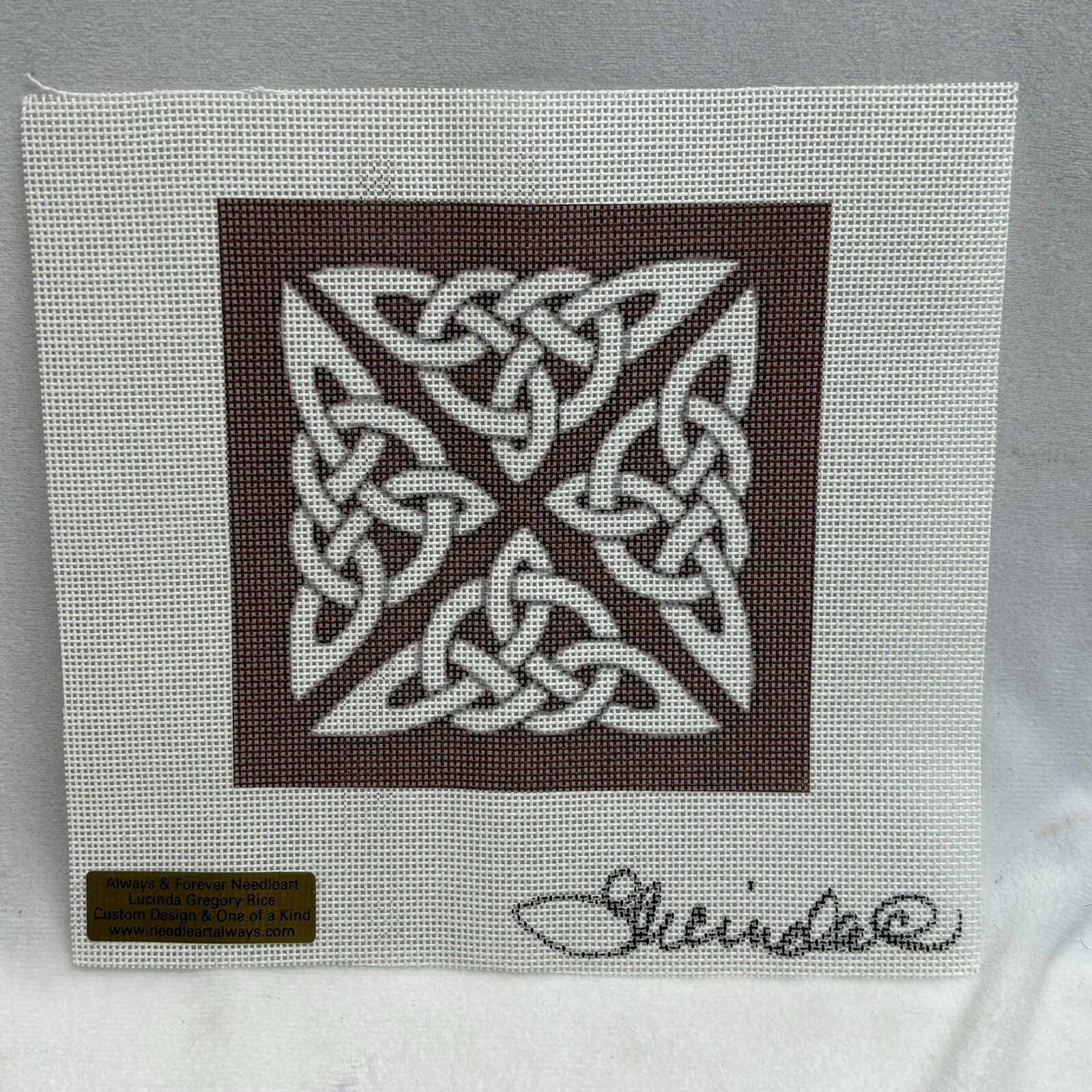 Hand Painted Needlepoint Canvas Lucinda Rice Always & Forever Embroidery