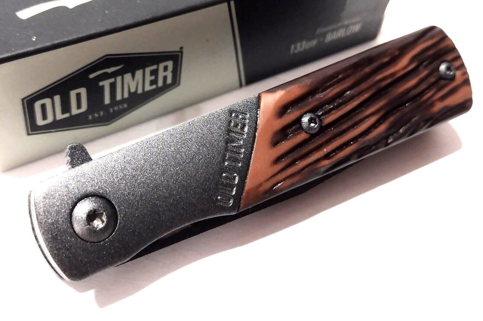 Schrade Old Timer Frontier Barlow Linerlock Spring Open Assisted Pocket Knife