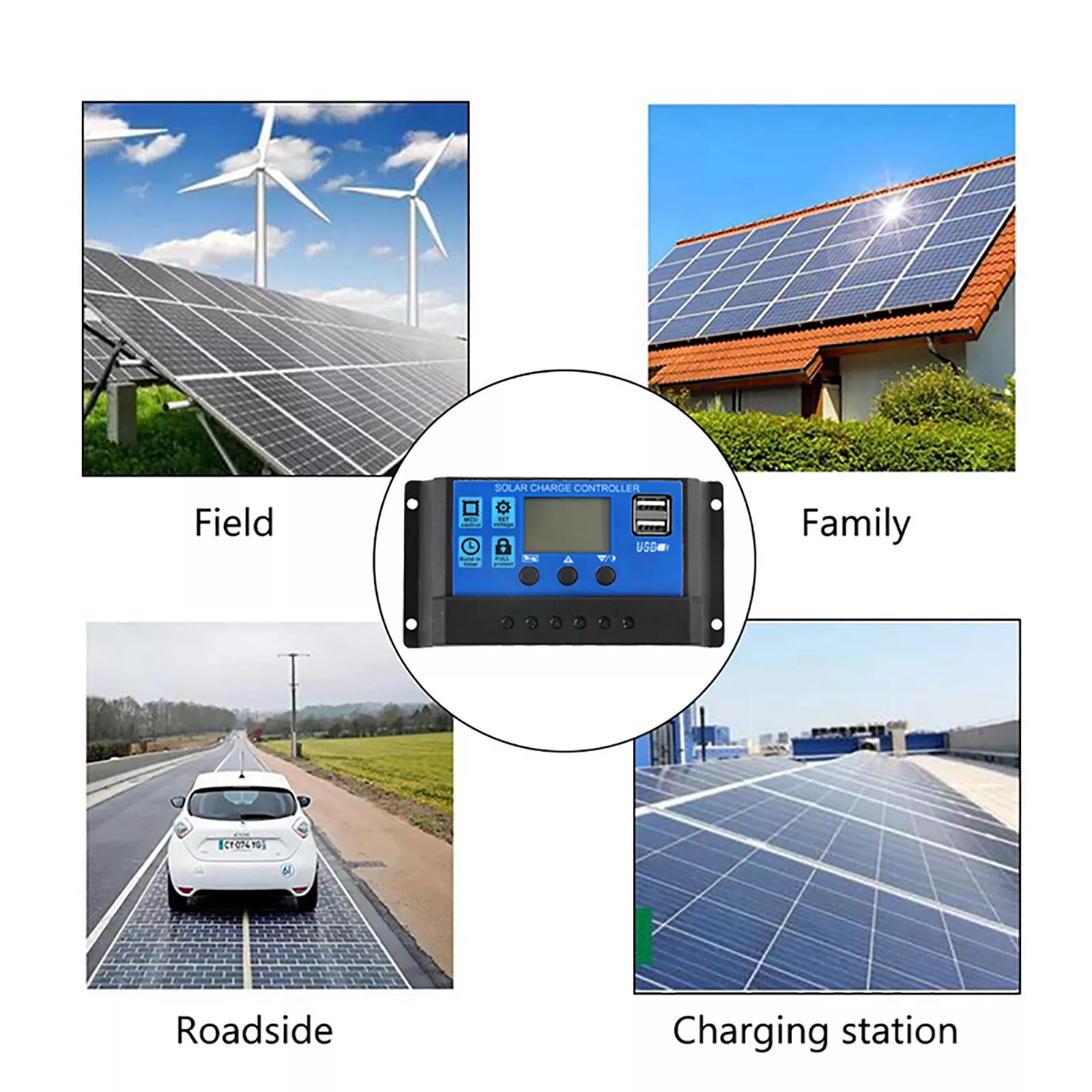 200W Solar Panel Kit Battery Charger&100A Controller For Car Van Caravan Boat US