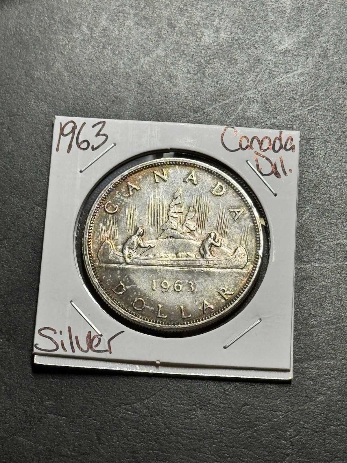 1963 Canada Silver Dollar Large 80% Silver Foreign World $1 Coin (Raw19152)