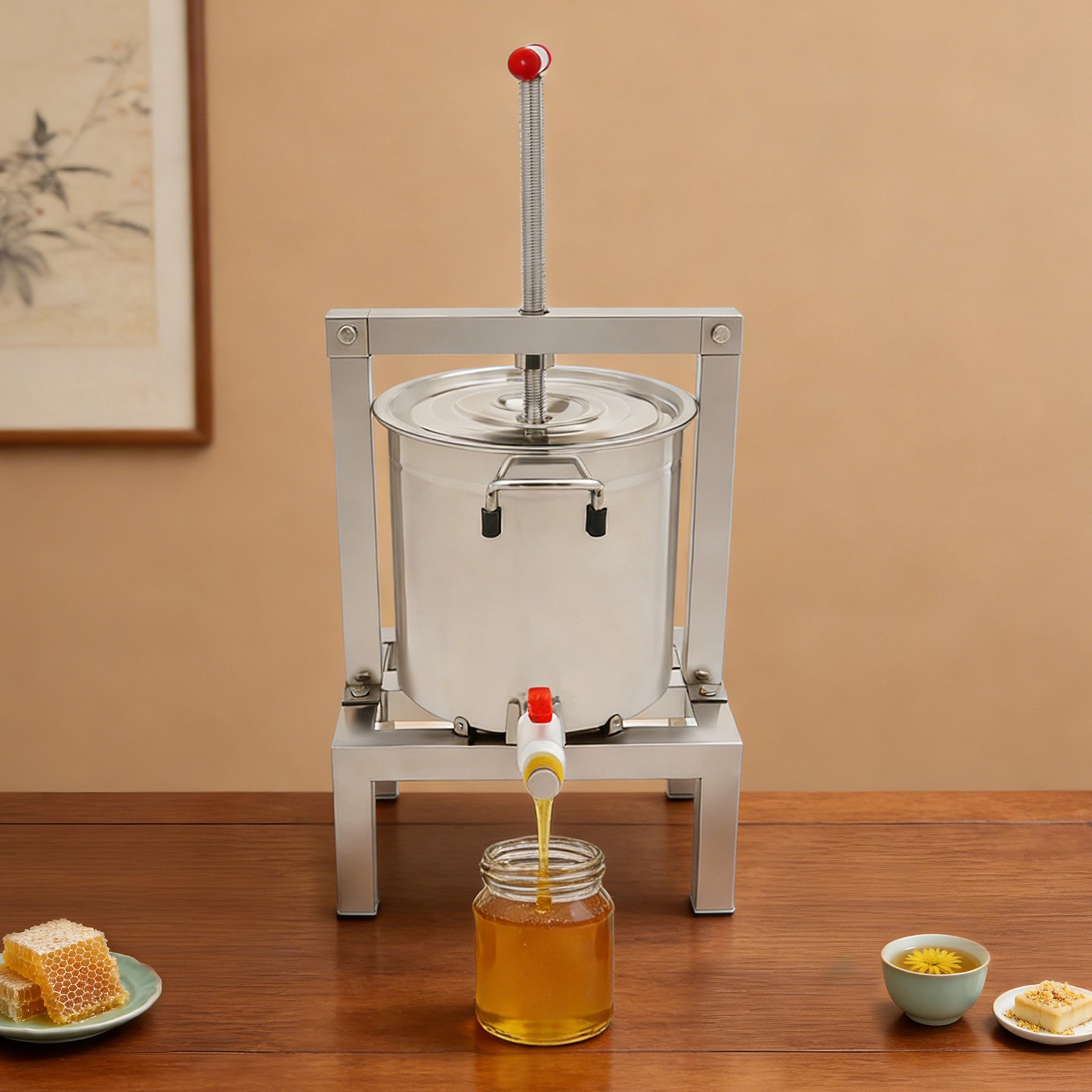 Manual Fruit Juicer Grape Wine Juice Maker Extractor 10L with Press Handle