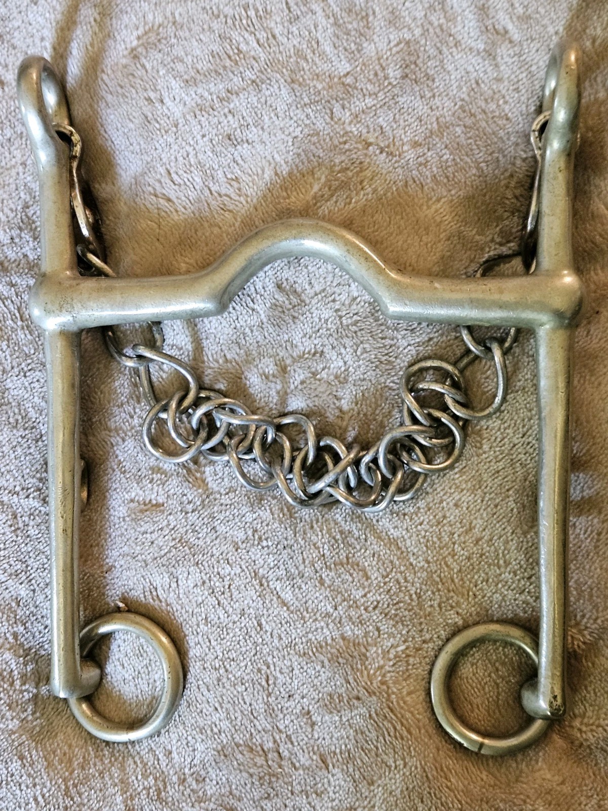 Vintage Solid Nickel Weymouth Medium Port Horse Bit 5"Curb Chain*Made In England