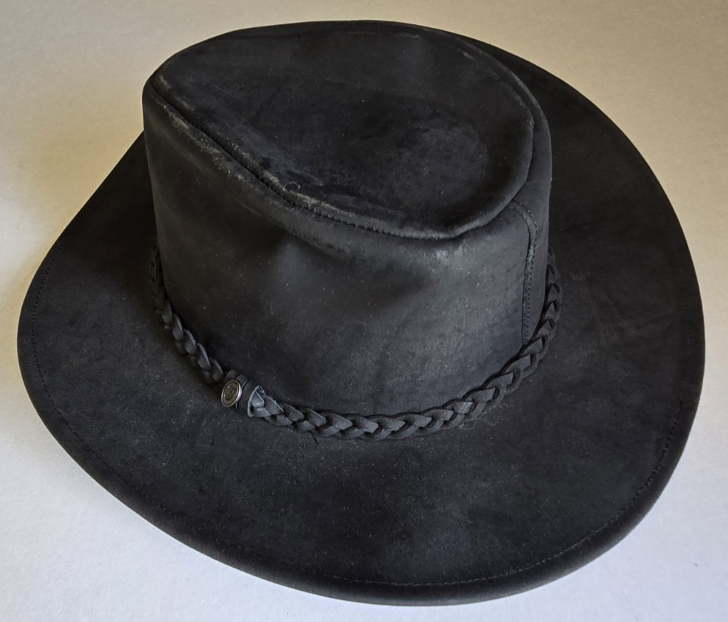 Jaxon Black 100% Leather Hat Large