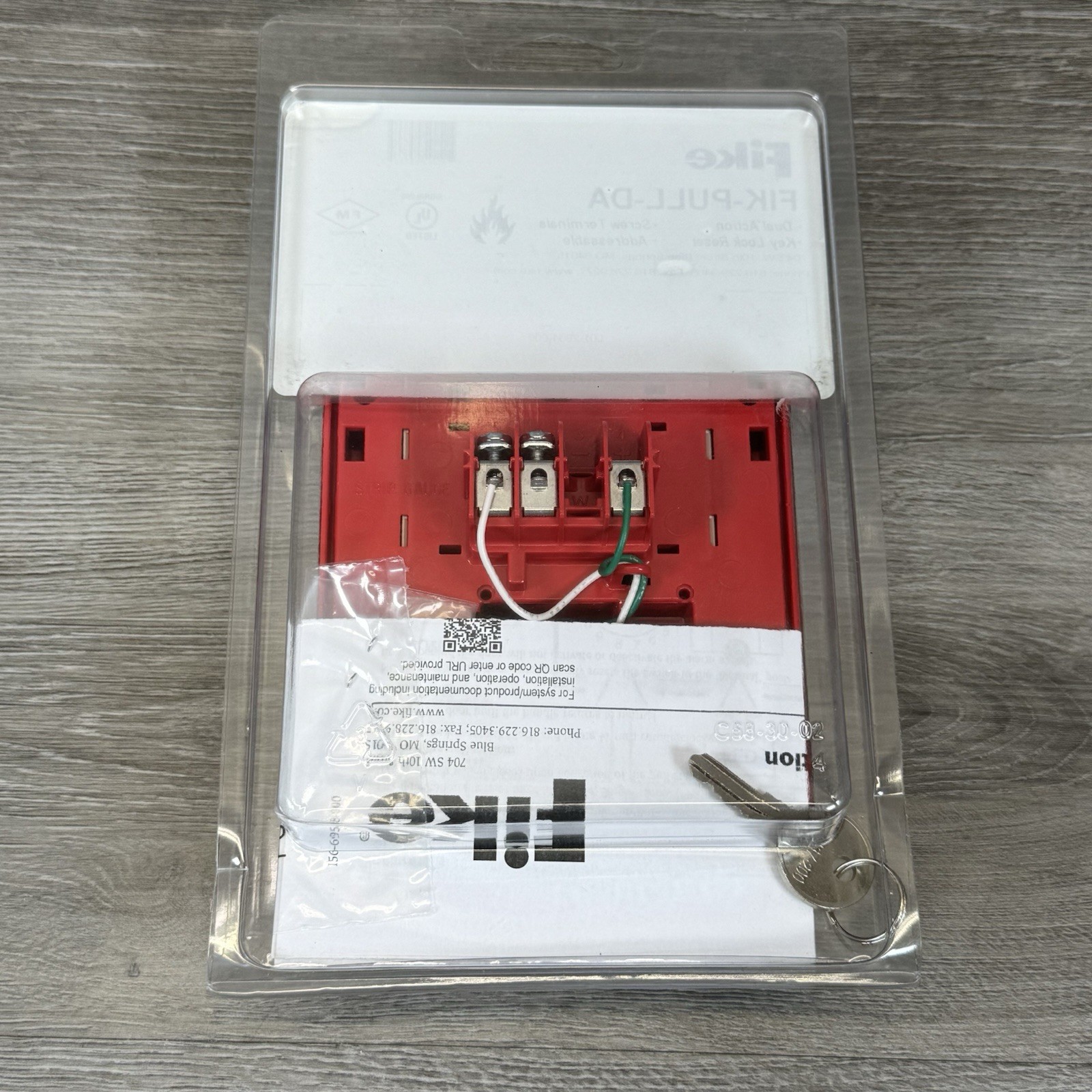 Fike FIK-PULL-DA Fire Manual Pull Station Dual Action Adressable Key Lock Reset