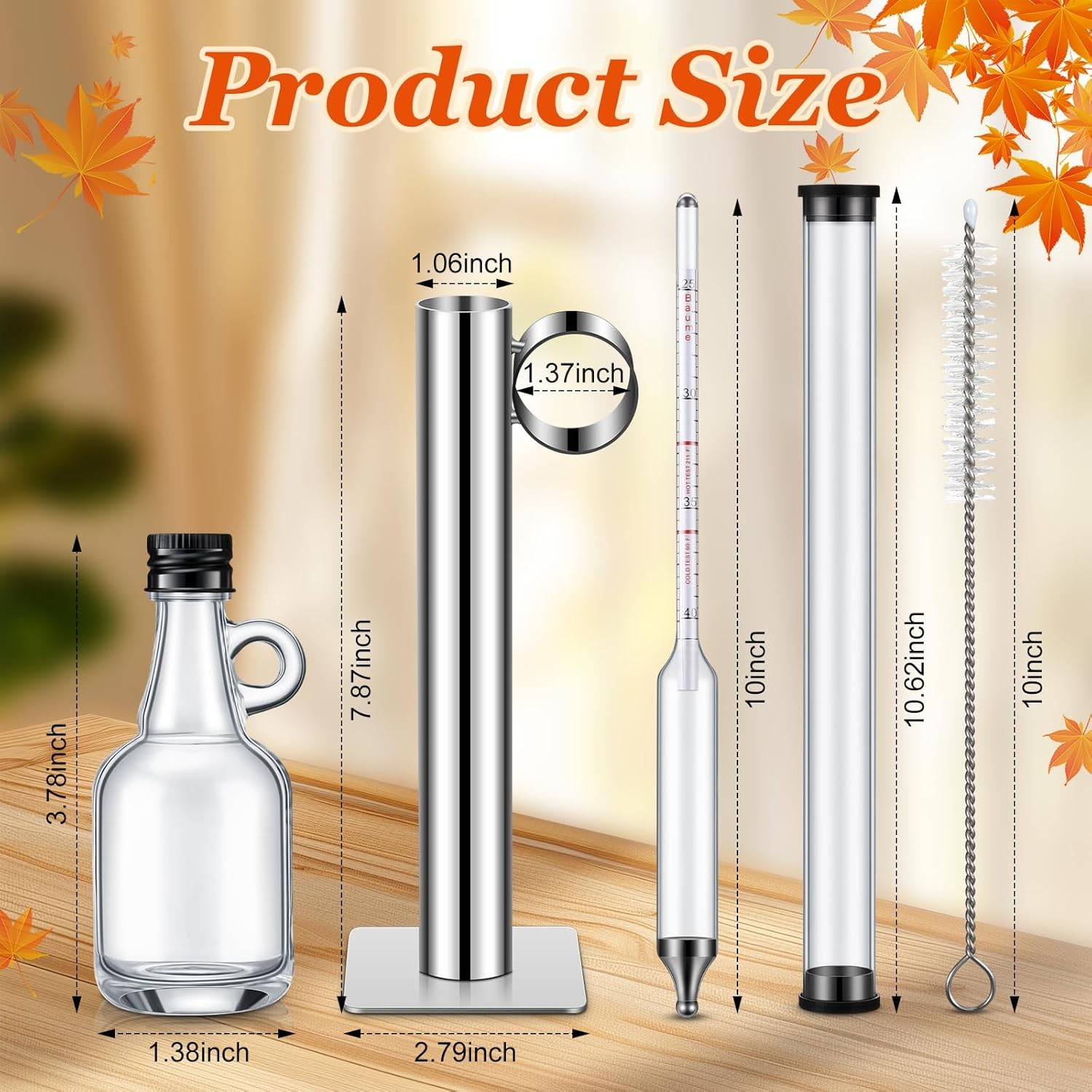 Maple Syrup Hydrometer Test Cup Kit Maple Syrup Density Kit Stainless Steel H...