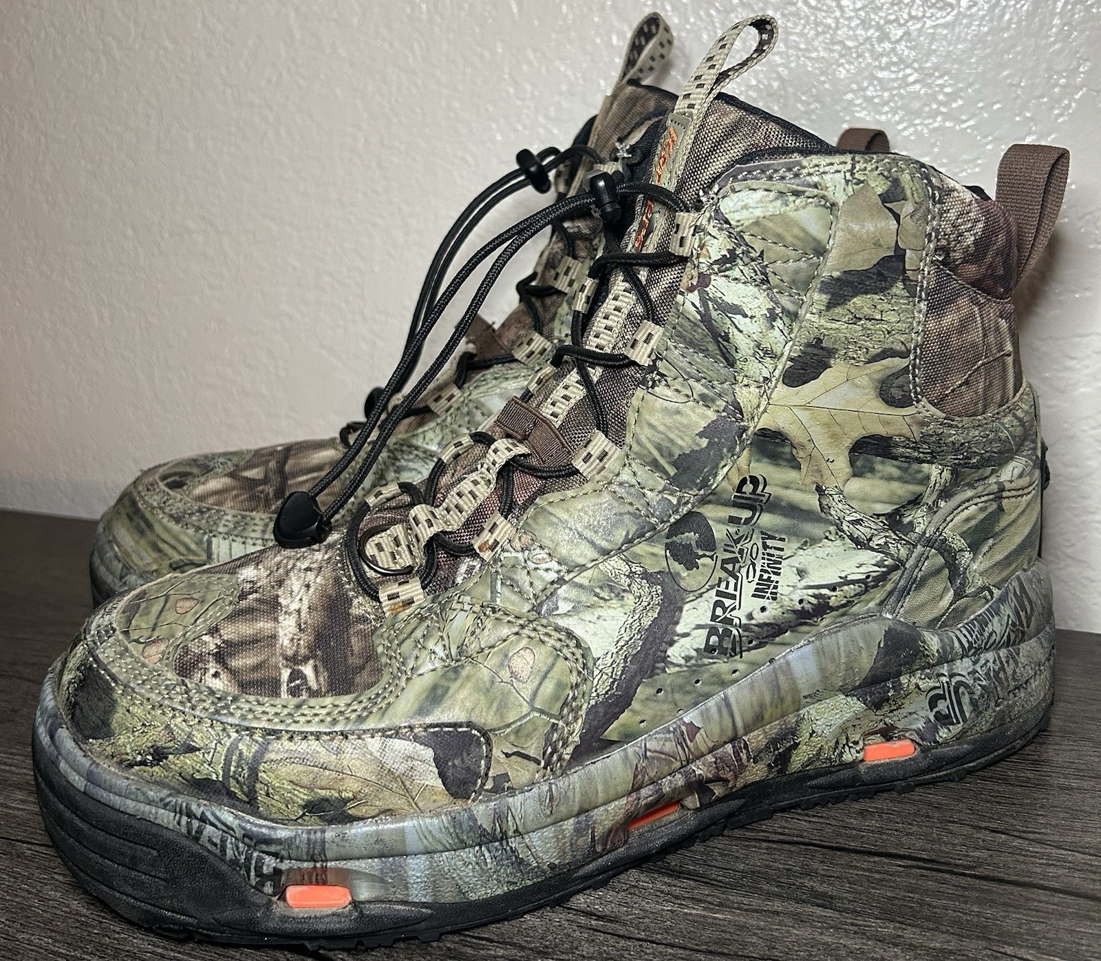 RARE Korkers Ambush Mossy Oak Camo Mens 12 Wading Boots - Kling-On Soles FB4410