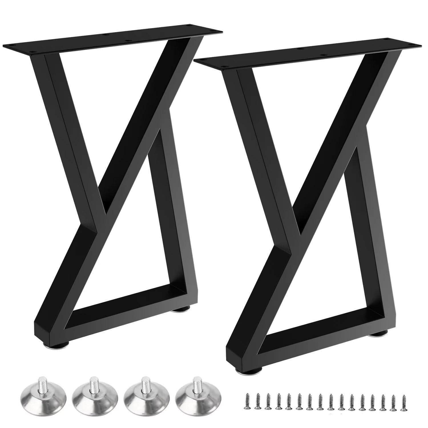 Set of 2 16" Black Triangle Type Glossy Bench Legs DIY Coffee Table Legs