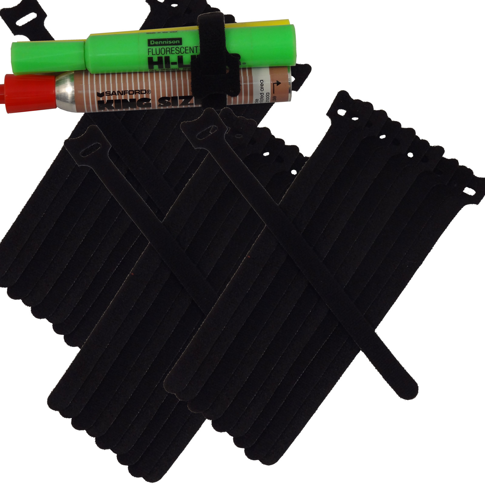 NEW 30PCS 20CM Cable Cord Ties Straps Wrap Hook And Loop Black Fastener Bundling