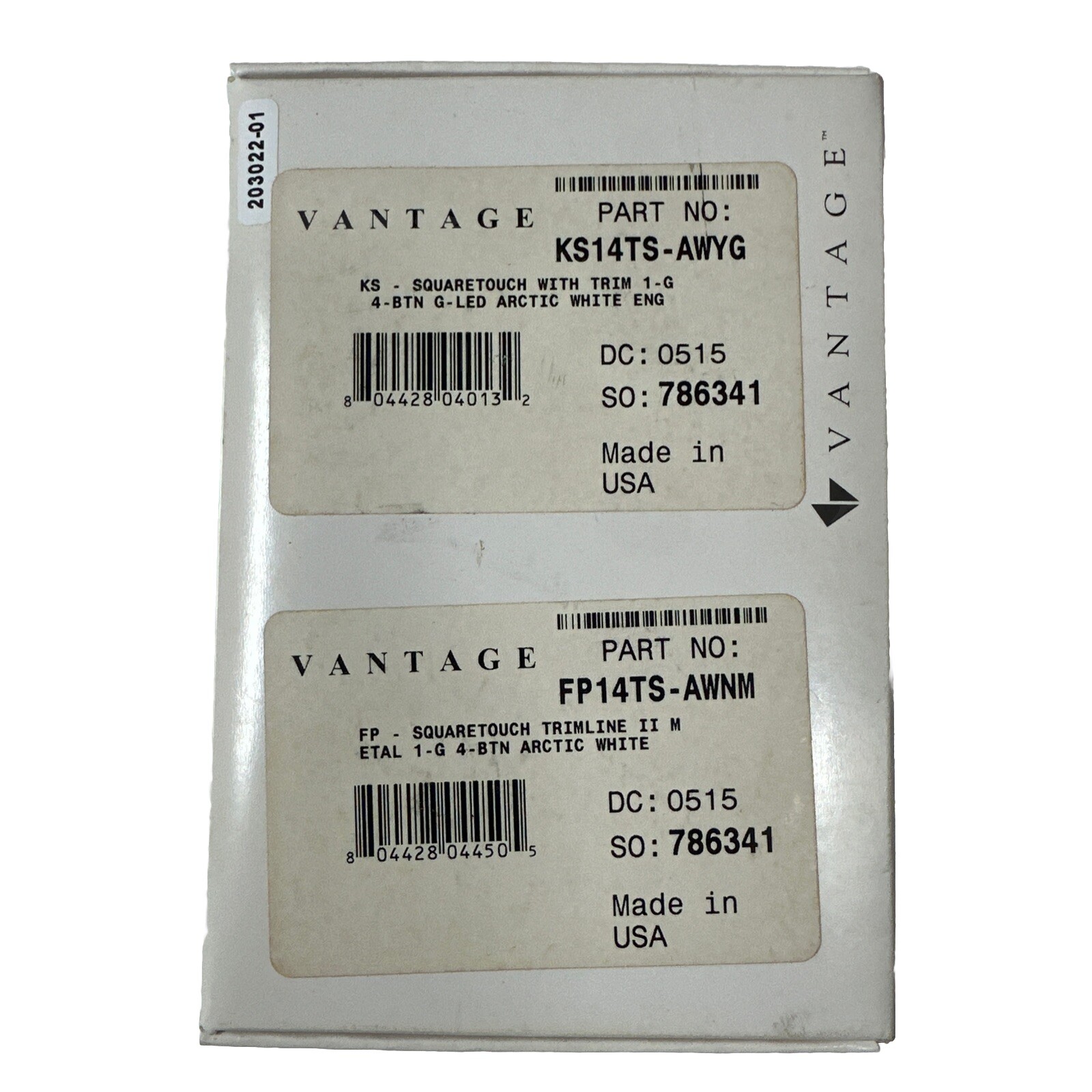 Vantage Keypad Station KS14TS Controls Vision System 8-Button AWYG FP14TS AWNM