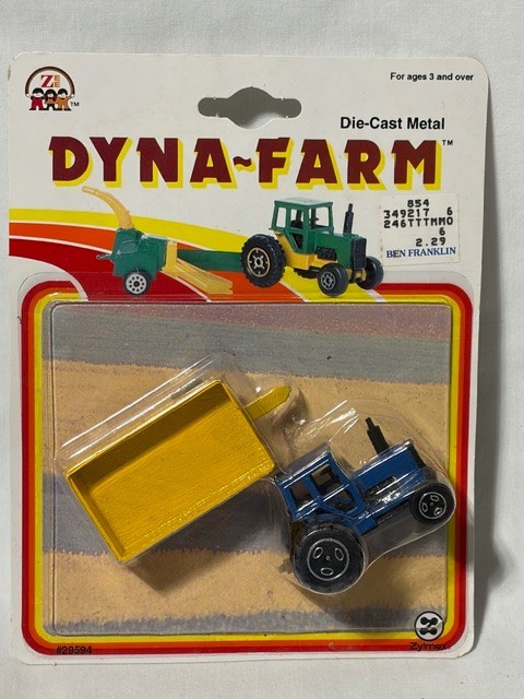 Zylmex Zee Dyna-Farm Tractor, Barge Wagon, Ford, Blue, 1/64