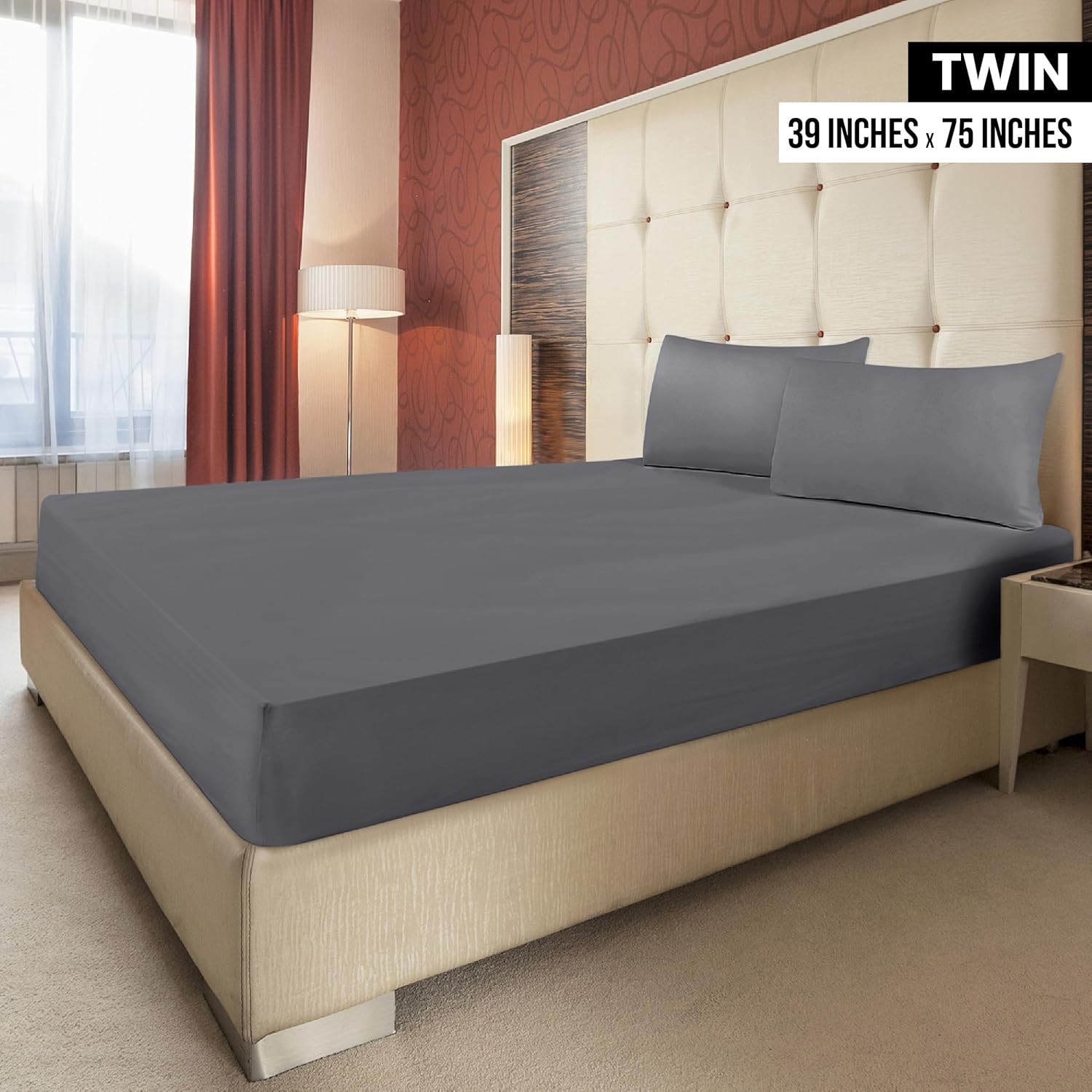 Bedding Twin Fitted Sheets - Bulk Pack of 6 Bottom Sheets - Soft Brushed