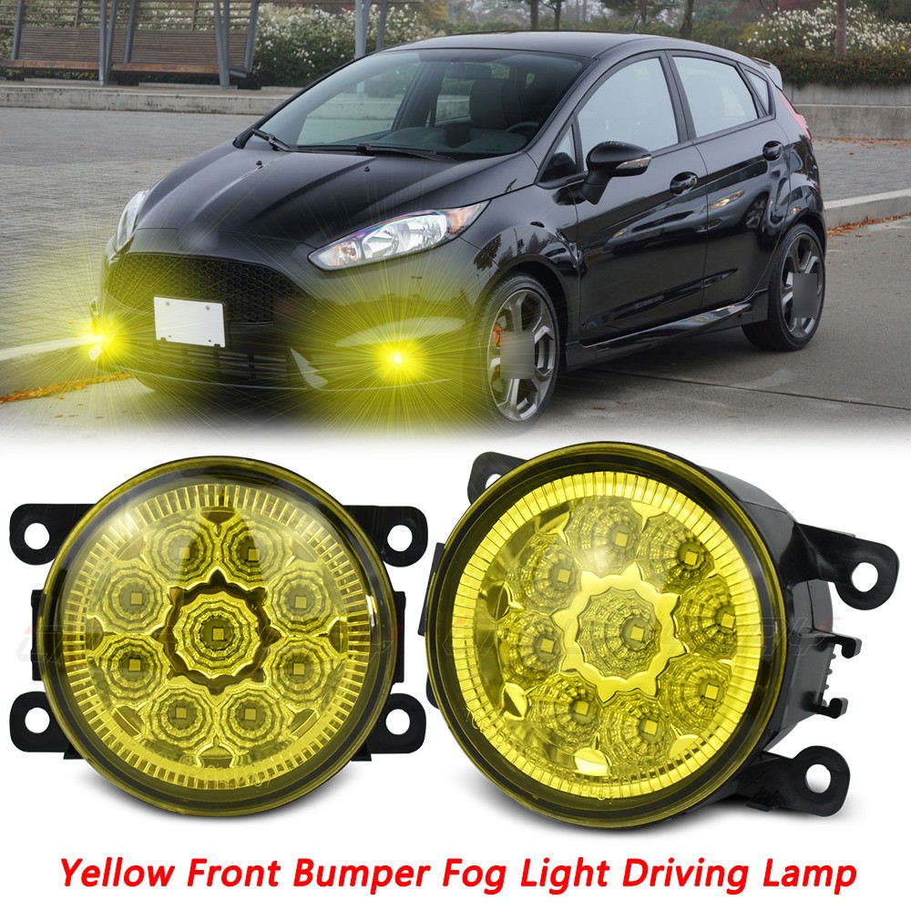 2X LED Fog Lights Bumper Driving Lamp Yellow For 2014-2015 Ford Fiesta