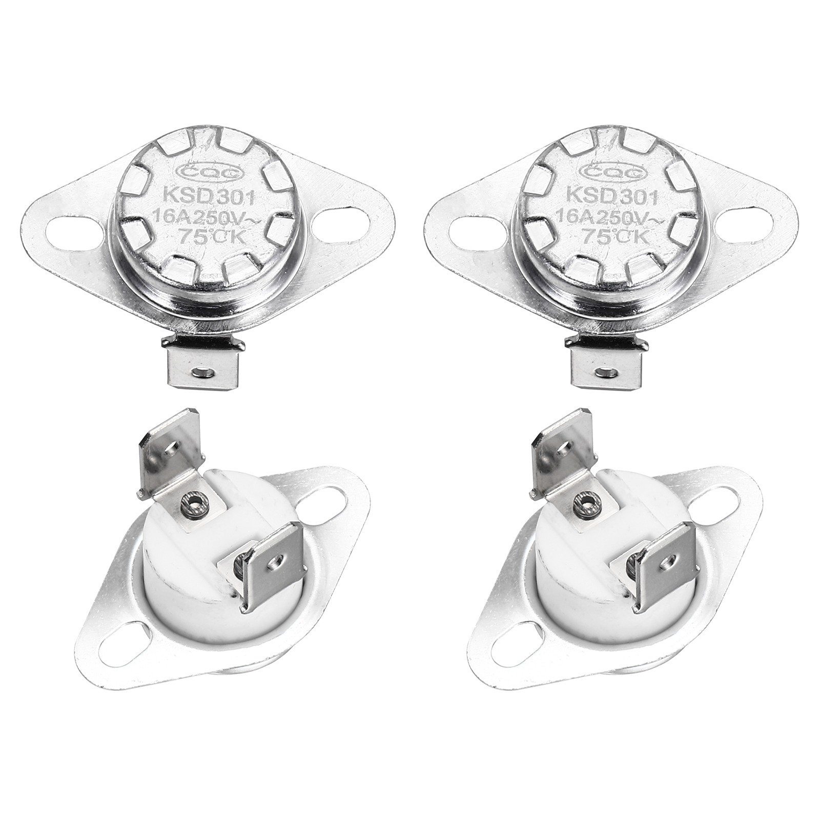 KSD301 Thermostat 75℃/167°F 16A  N.O Temperature Switch 4 Pack