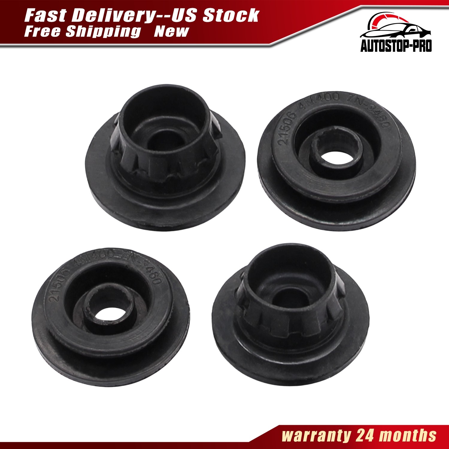 For Nissan 4Pcs Radiator Support Mount Bushing Kit 21506-4M400 21507-4M400