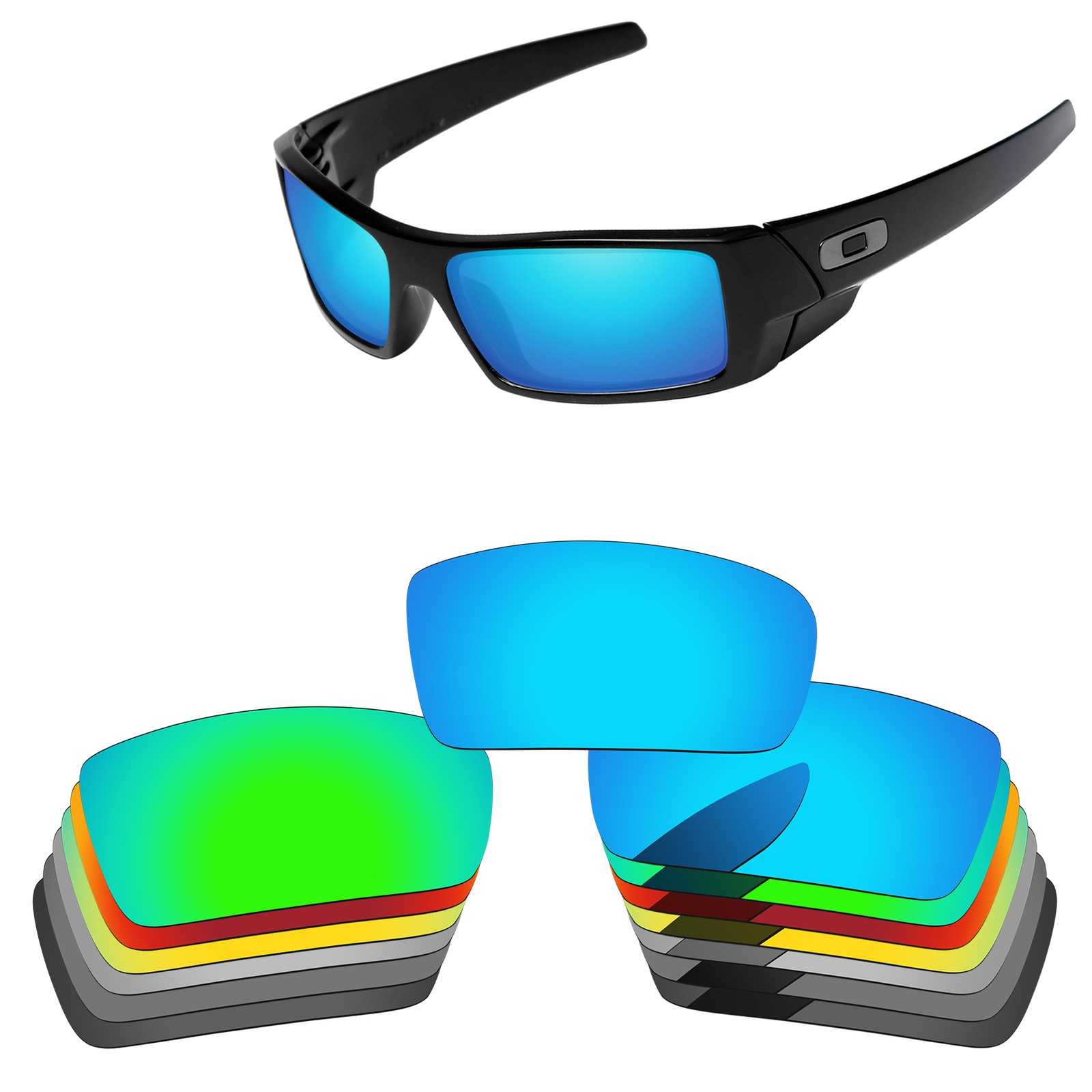 Lenslog Polarized Replacement Lenses For-Oakley Gascan OO9014 60mm Sunglasses