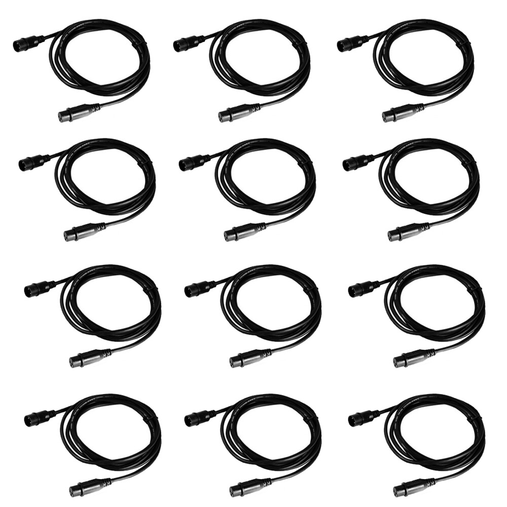 12 Pack DMX Cables 10ft Signal XLR Connection 3 Pin Stage Par Light Cable Wire