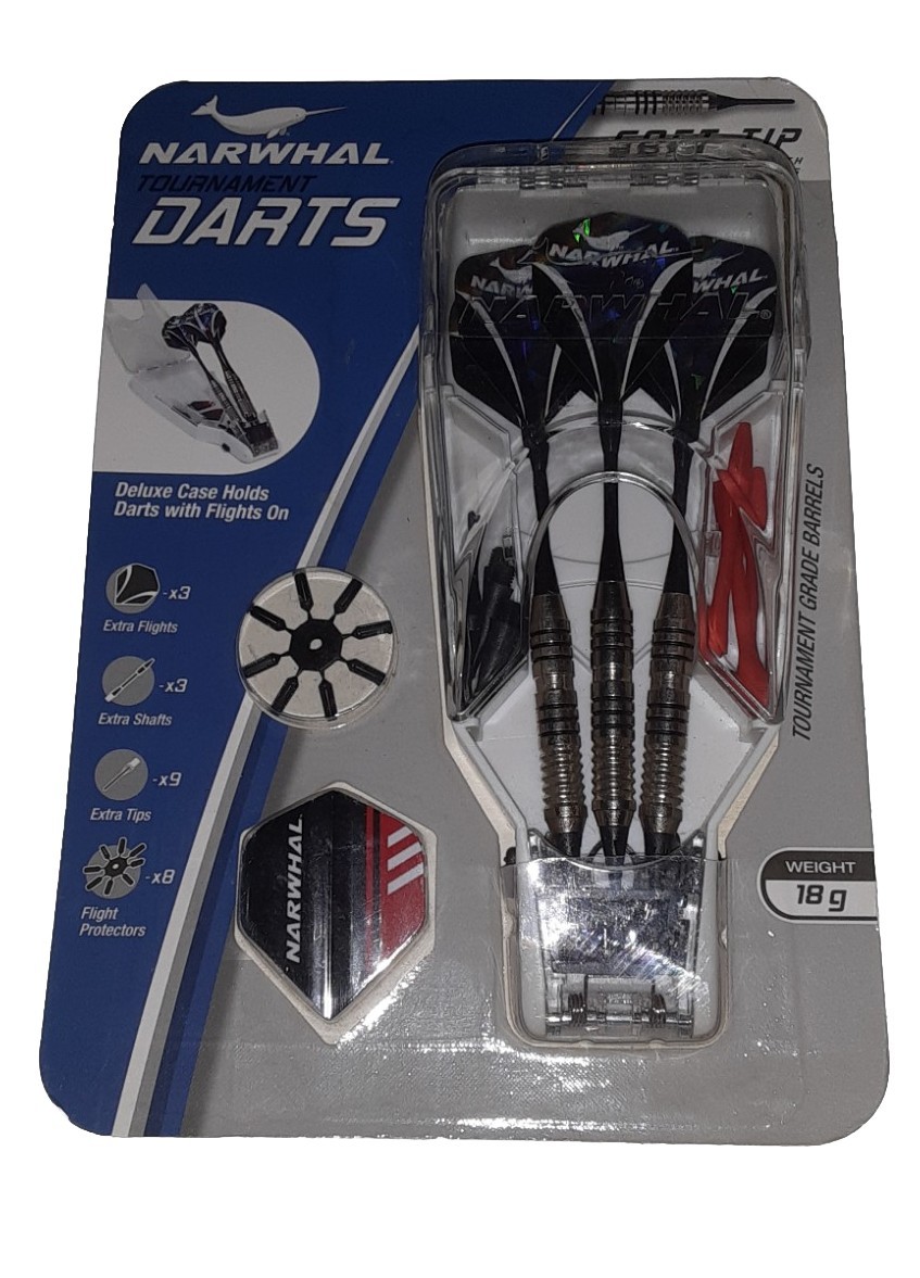 Narwhal Tournament Darts Soft Tip 18g With Extras For Electronic Board Brand New