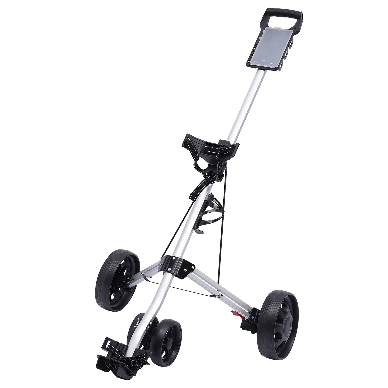 For Golf Push Cart Multi-functional 3-wheel Foldable Golf Push Cart Swivel Front