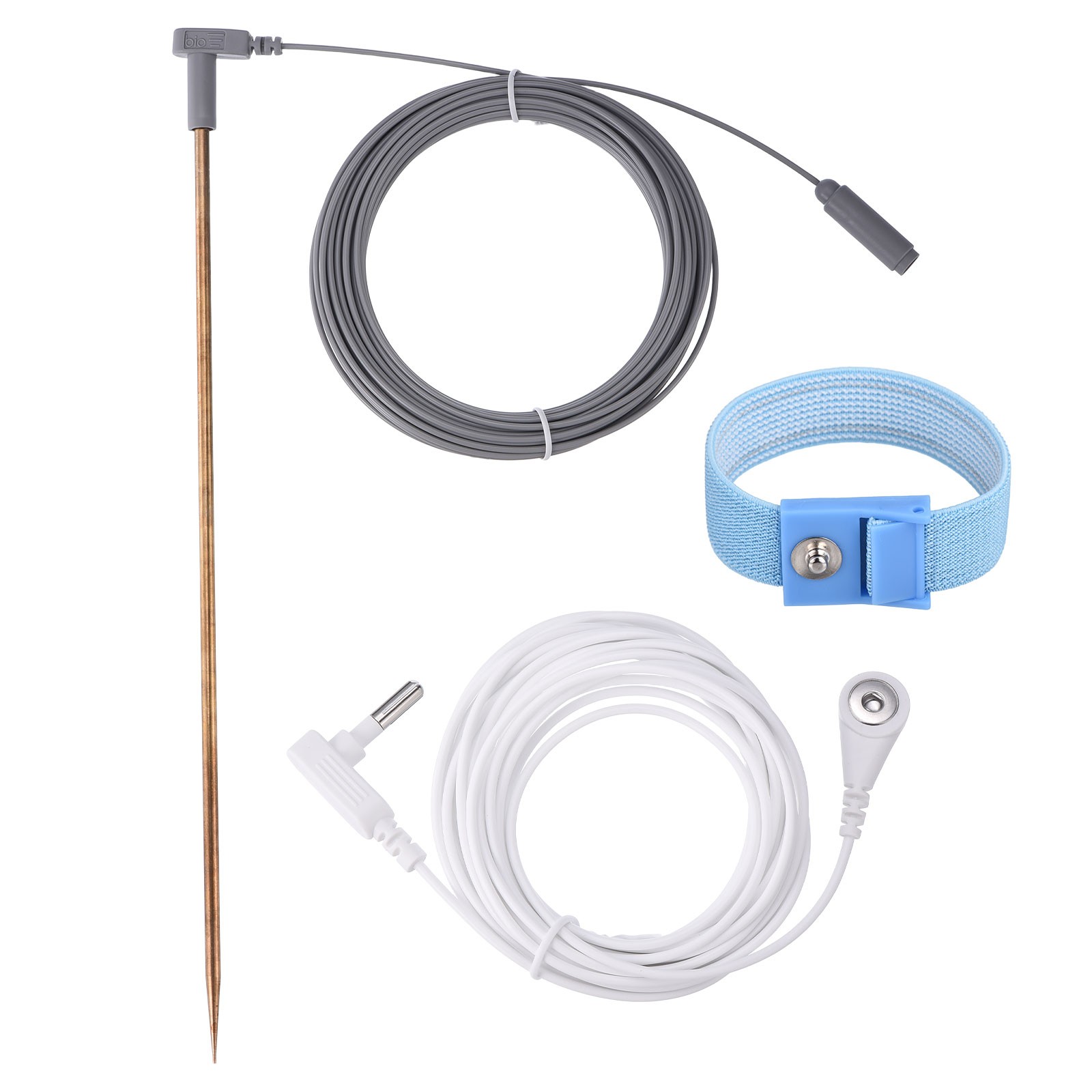 1Pc Copper Grounding Rod, 12Inch Copper with 40ft Ground Cord & Antistatic Strap
