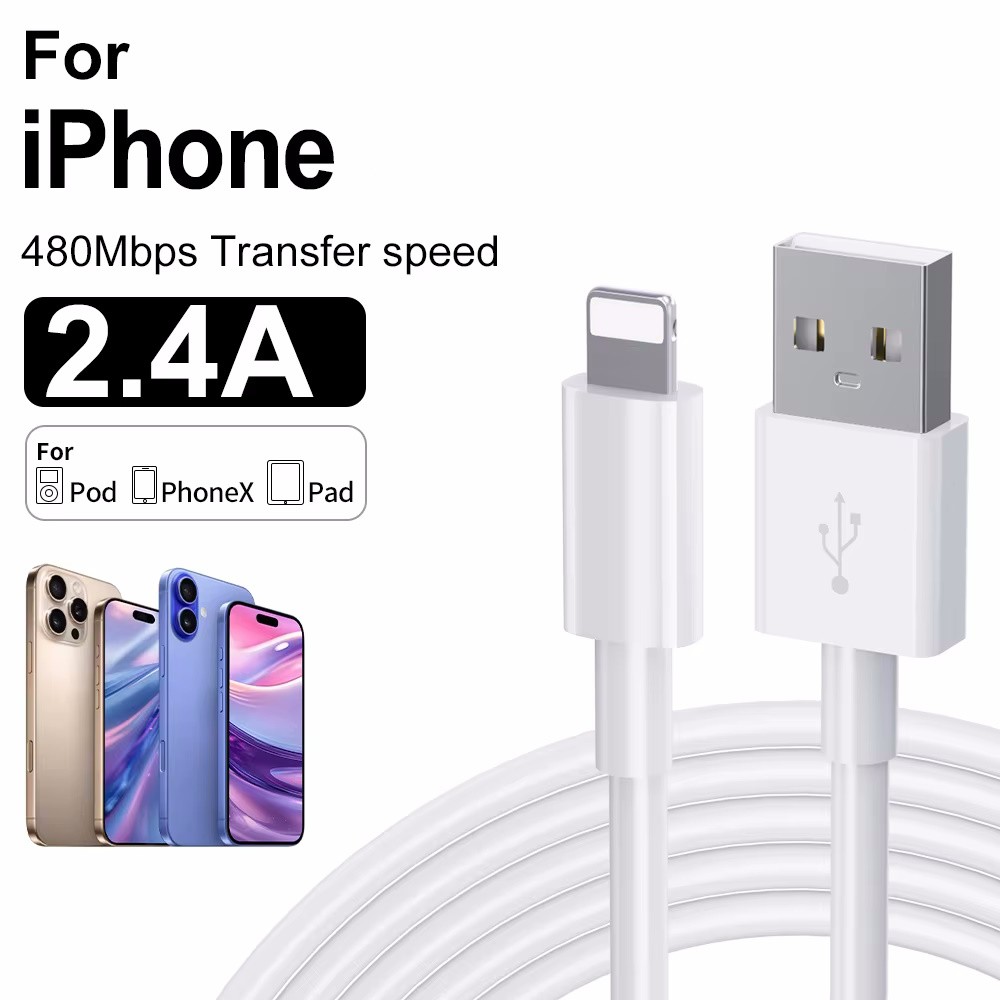 Bulk Lot USB A To iPhone Charging Cable For iPhone 6 8 SE XR XS 11 12 13 14 Cord