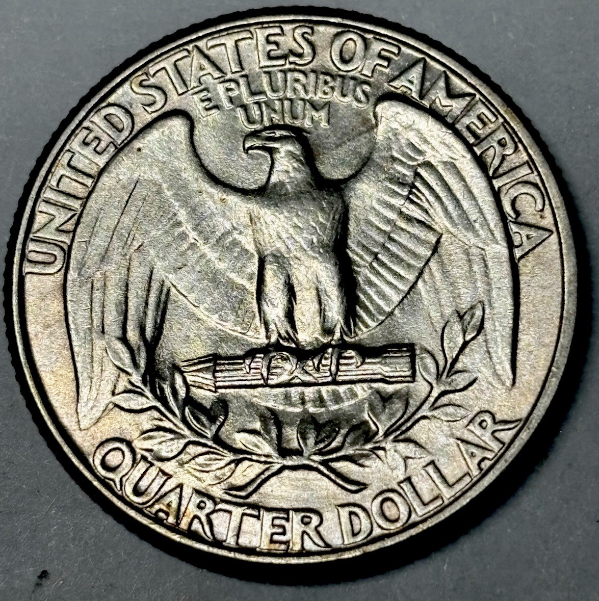 Toned 1932 Washington QuarterSilver 25c Coin Nice Color