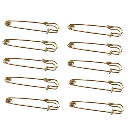 2 Inch 50mm Heavy Duty Steel Large Safety Pins Fastener, Gold Metal Safety