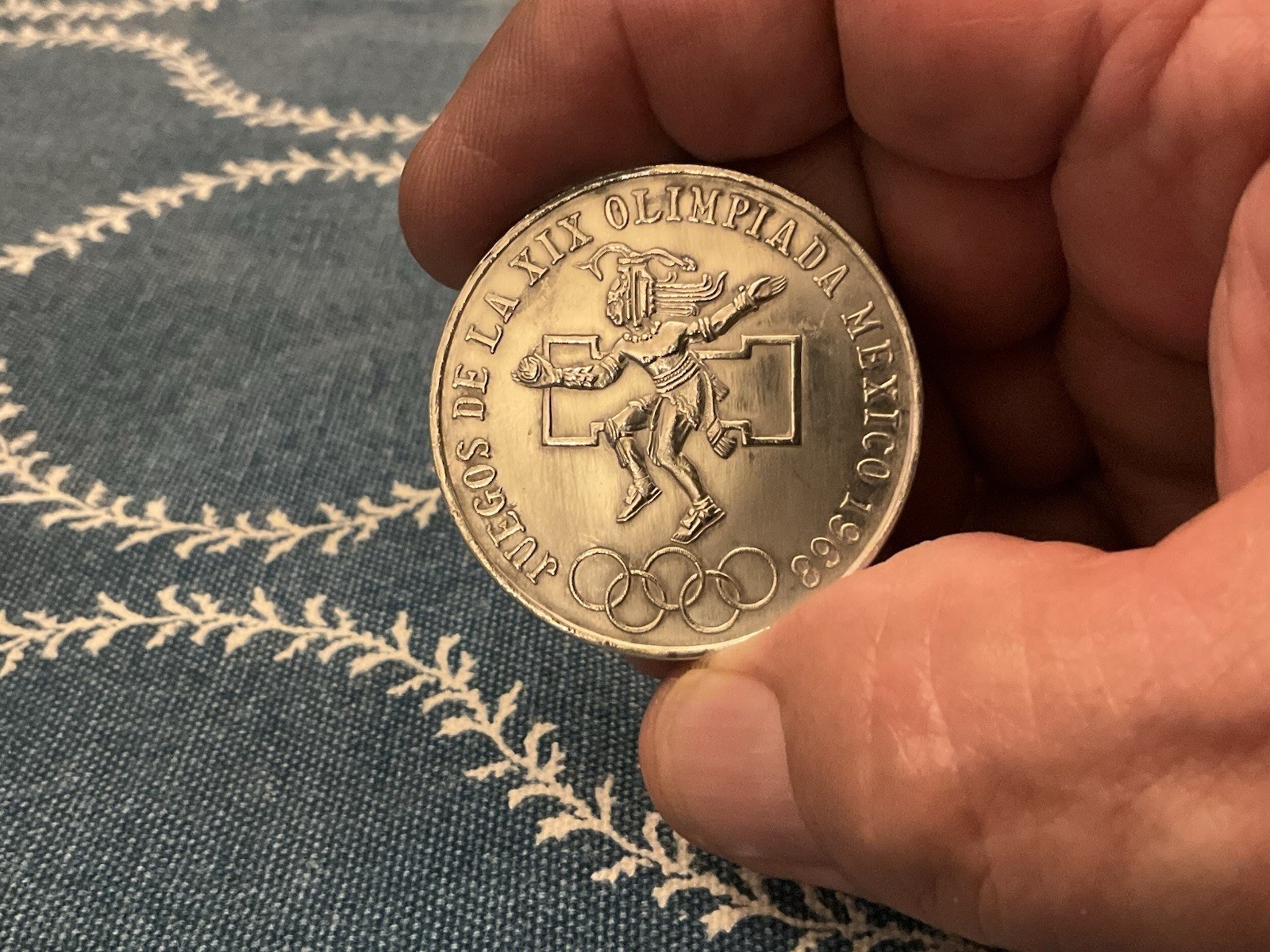 1968 mexico 25 pesos silver olympic coin
