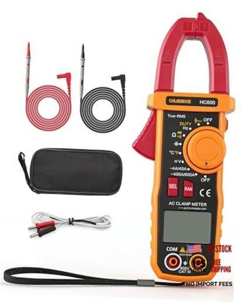 HC600 Clamp Meter for Electrician HVAC,600A True RMS Multimeter Cap 10000uF |
