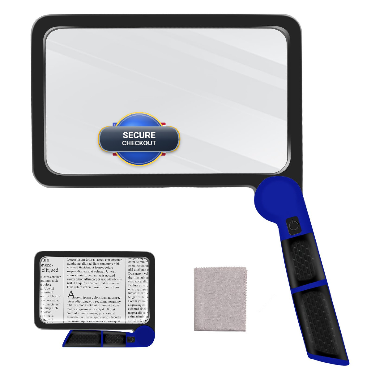 Yerepk 5X Magnifying Glass Light Lightweight Full Page Magnifier For Reading