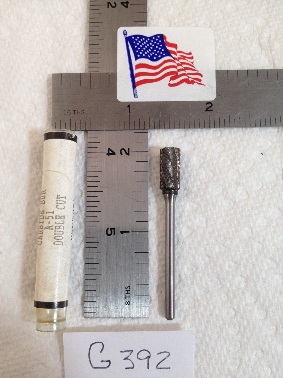 1 NEW PREMIUM CARBIDE 1/8" SHANK CARBIDE BURR. SA-51 DOUBLE CUT. USA MADE (G392)