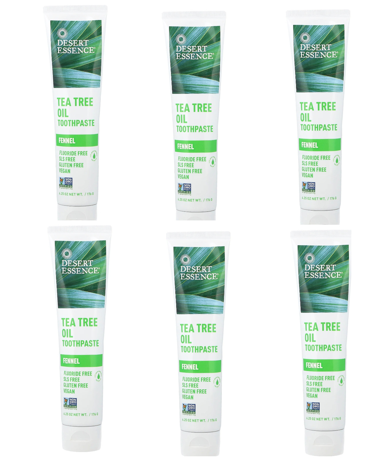Tea Tree Oil Toothpaste, Fennel, 6.25 oz (176 g) *****6 PACK******