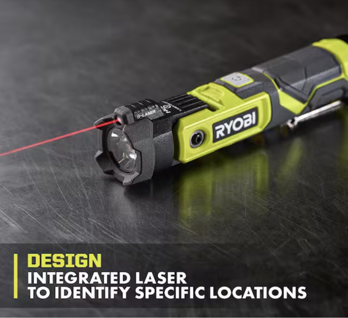 Ryobi USB Lithium LED Pivoting Laser Flashlight Kit NEW + extra battery!