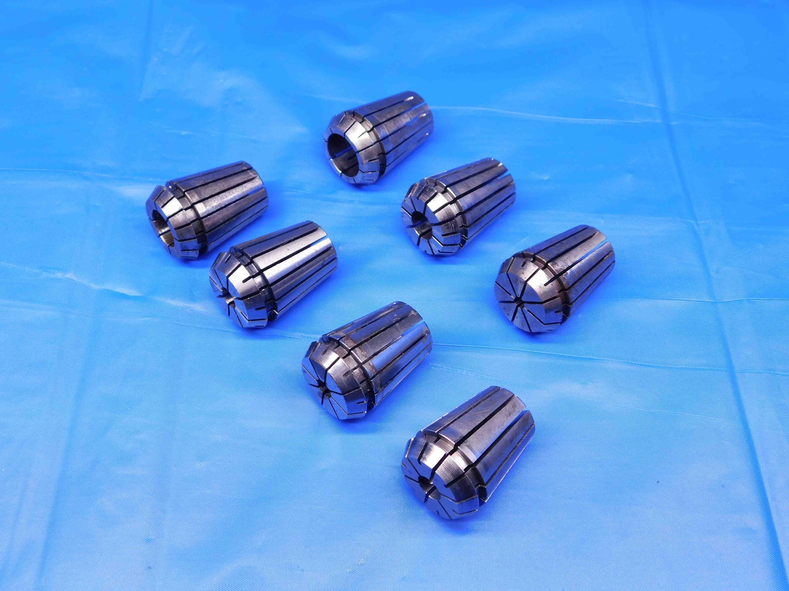 7 PCS LOT ER25 METRIC COLLETS SIZES INCLUDE 3-4, 5-6, 6-7, 7-8, 10, 12-13 & 16mm