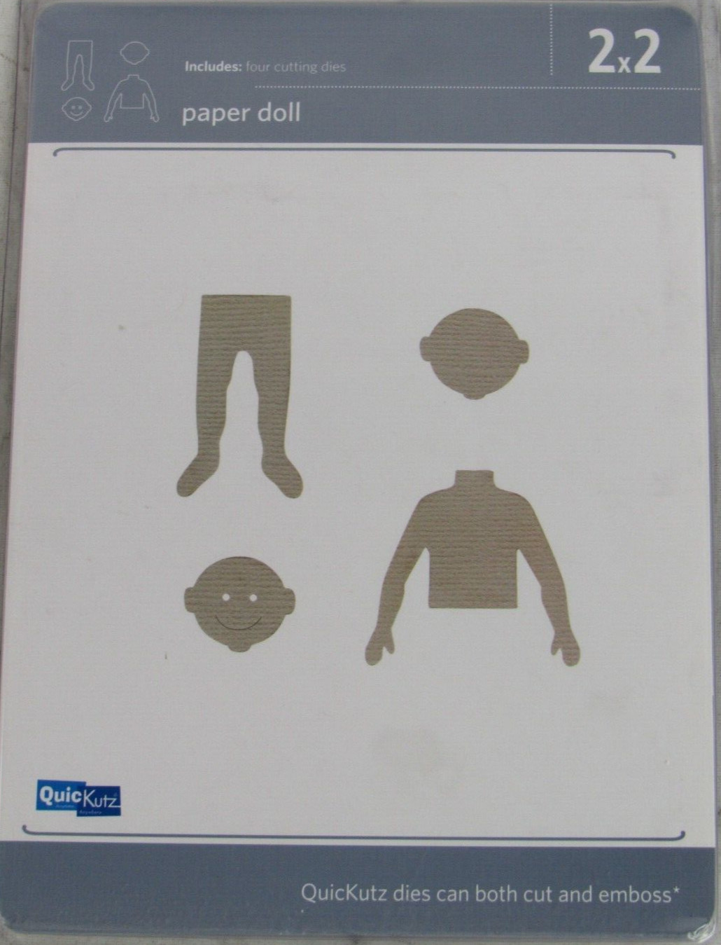 QuicKutz Paper Doll 2x2, 4 Cutting Die Set 4PK-2x2-0006