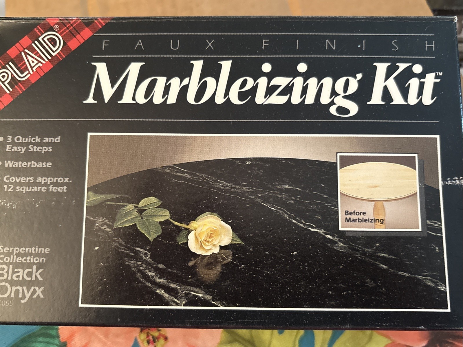 PLAID Marbleizing Kit Faux Marble Finish BLACK ONYX  Covers 12 sq ft Brand New