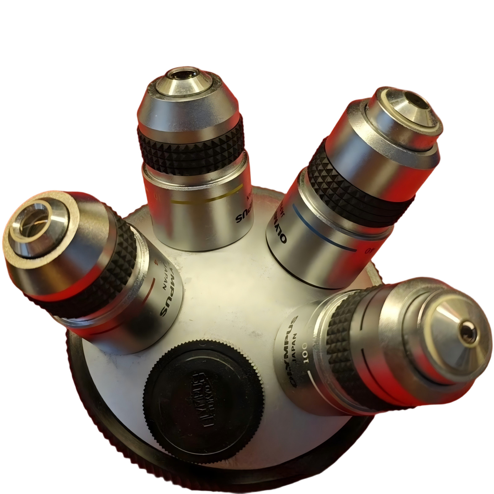 Olympus BH2 microscope objective lens Four flat field objective lenses