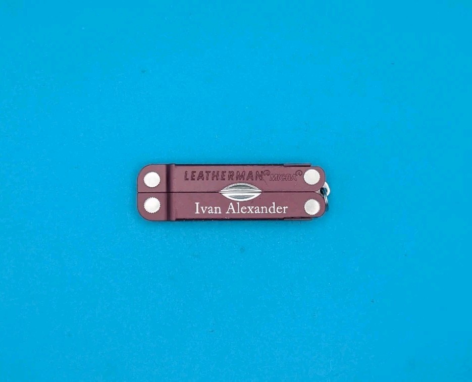 Leatherman Micra Multi-Tool, Knife, Scissors, Key Ring, Maroon! *IVAN ALEXANDER*