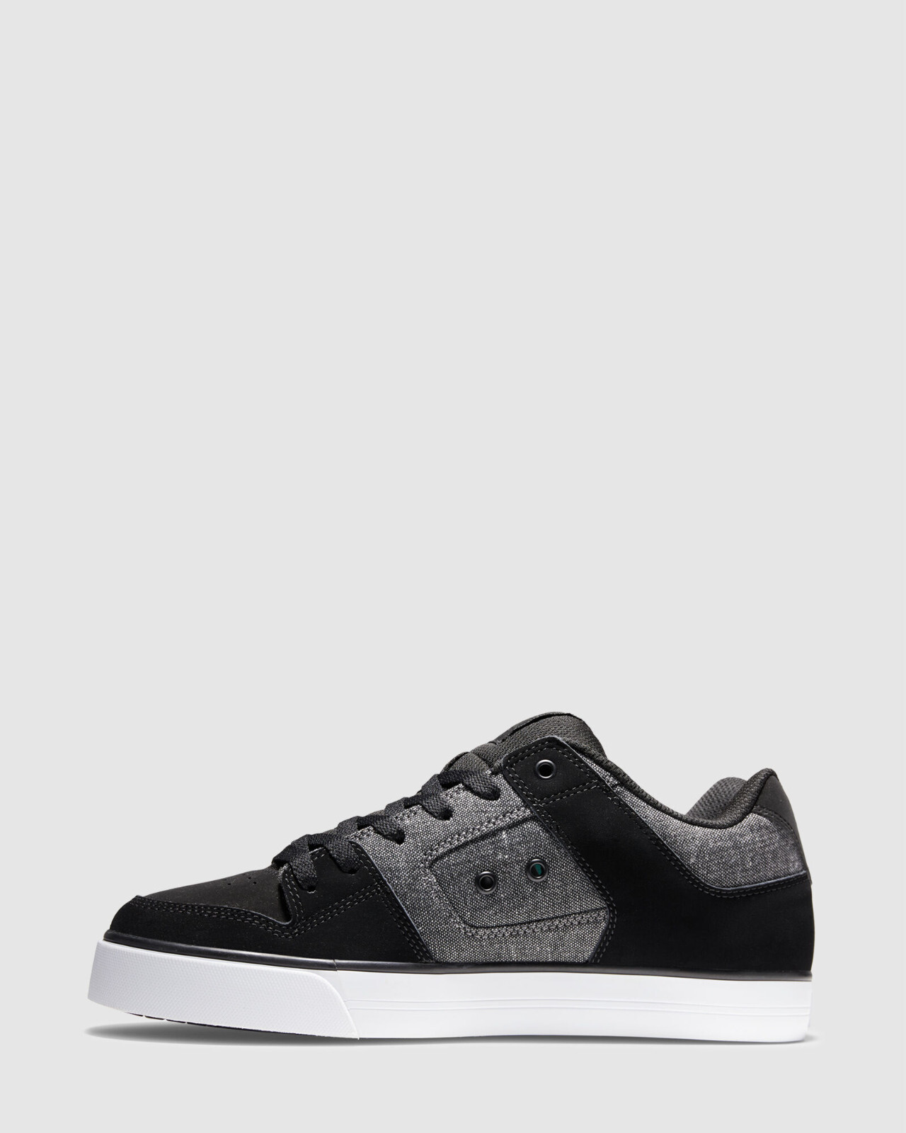 DC PURE LOW SUEDE LACE-UP SKATEBOARD SNEAKERS MEN SHOES BLACK/GRAY SIZE 12 NEW