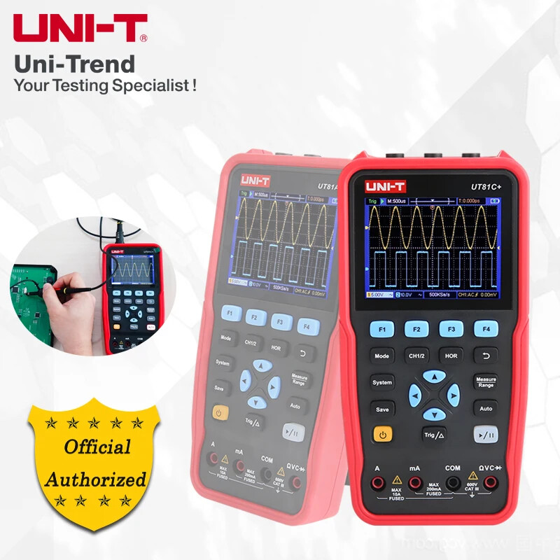 UNI-T Handheld Oscilloscope Multimeter 2CH 50/100Mhz 10000wfrms/s UT81A+/C+/D+