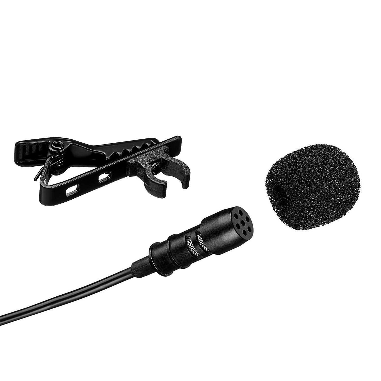 AUGSUN 18Pcs Lapel Microphone Clips Replacement Kit, 6Pcs Mini, black