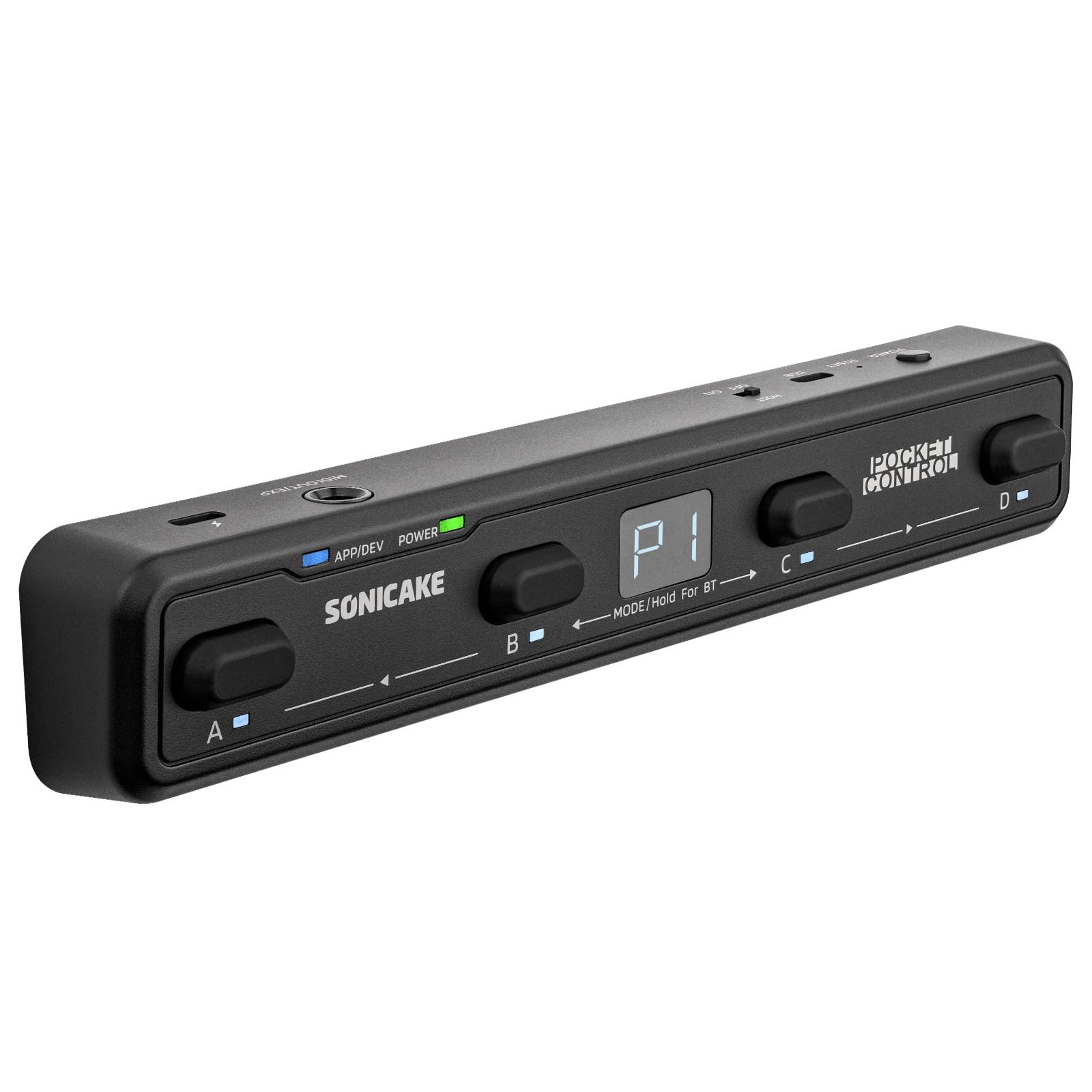 SONICAKE Pocket Control - MIDI Foot Controller, Wired/Wireless MIDI Transmiss...