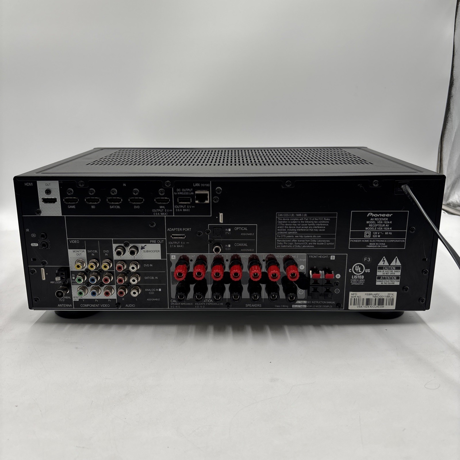 Pioneer VSX-1024 A/V Stereo Receiver