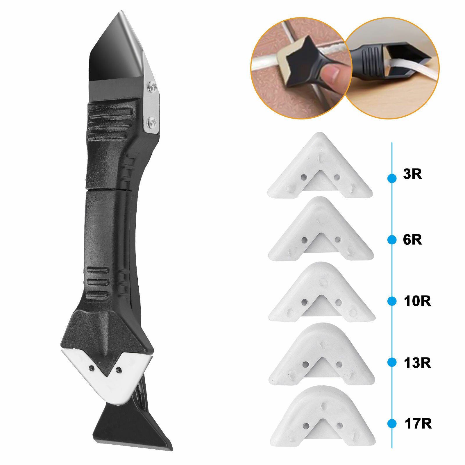 Glass Glue Angle Scrapers Adhesive Residue Scraper Seam Repair Tools Metal Head